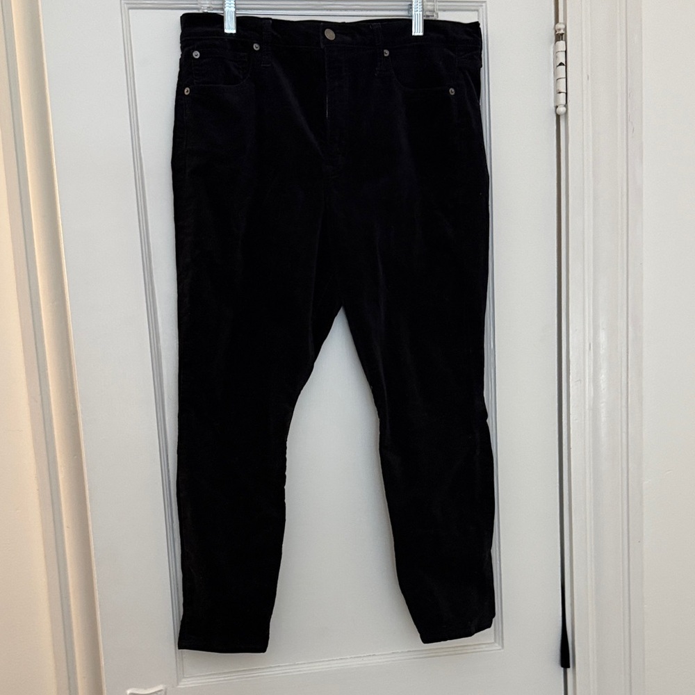 Gap Black velvet feeling denim Corduroy Pants size 16 Guc